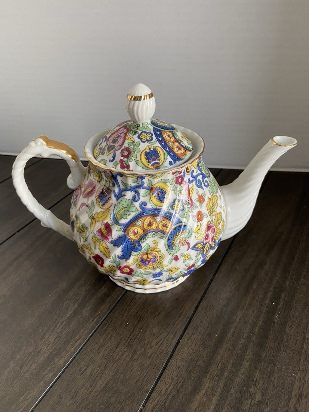 Lefton Paisley Fantasia teapot 6795 swirl vintage great condition